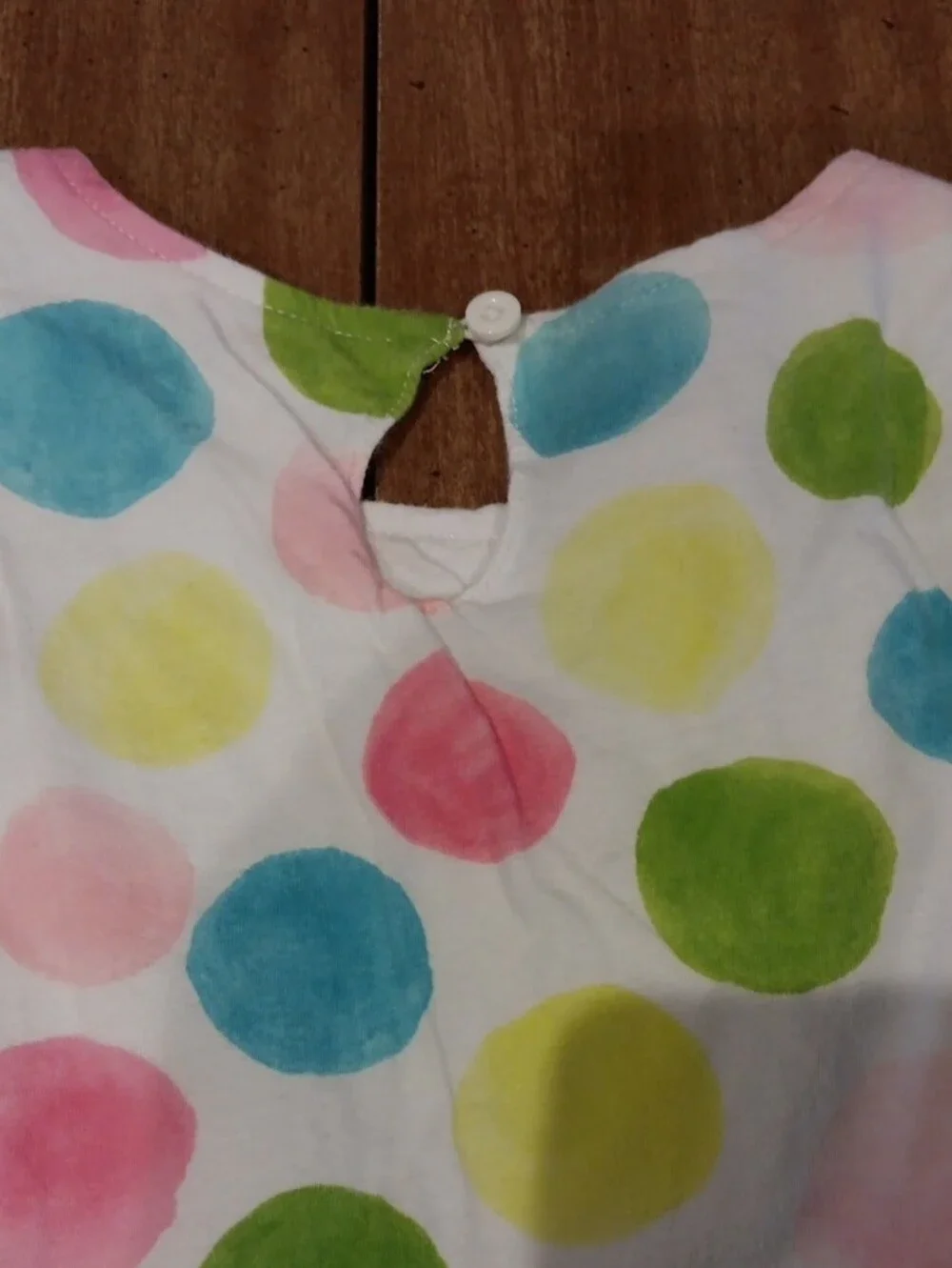 Gymboree White Tiered Dress with Pink, Blue, Yellow & Green Polka Dots